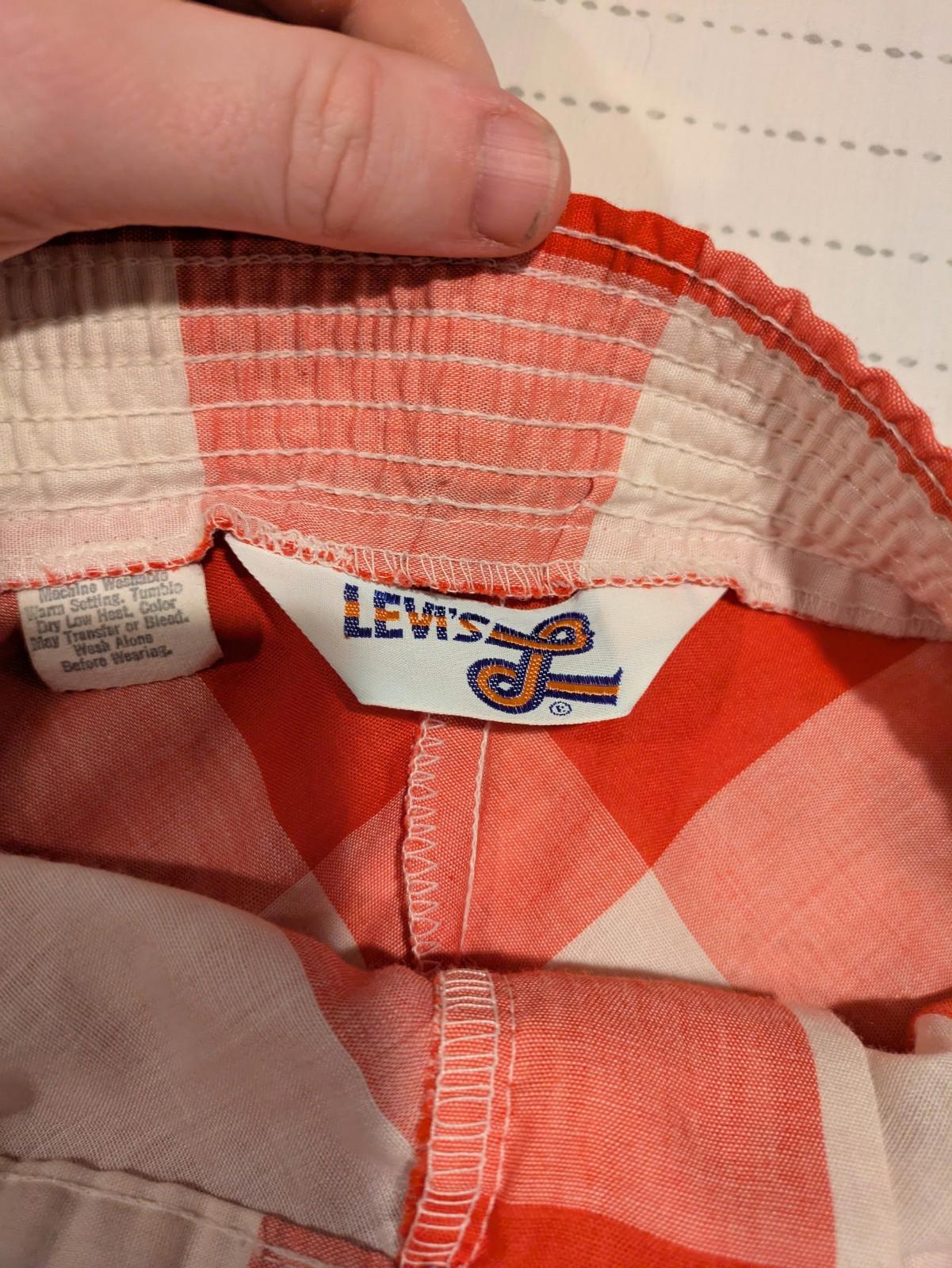 RARE Vintage 70’s LEVI'S Plaid Picnic Womens Maxi Skirt Size 26x26 BIG E - Image 3