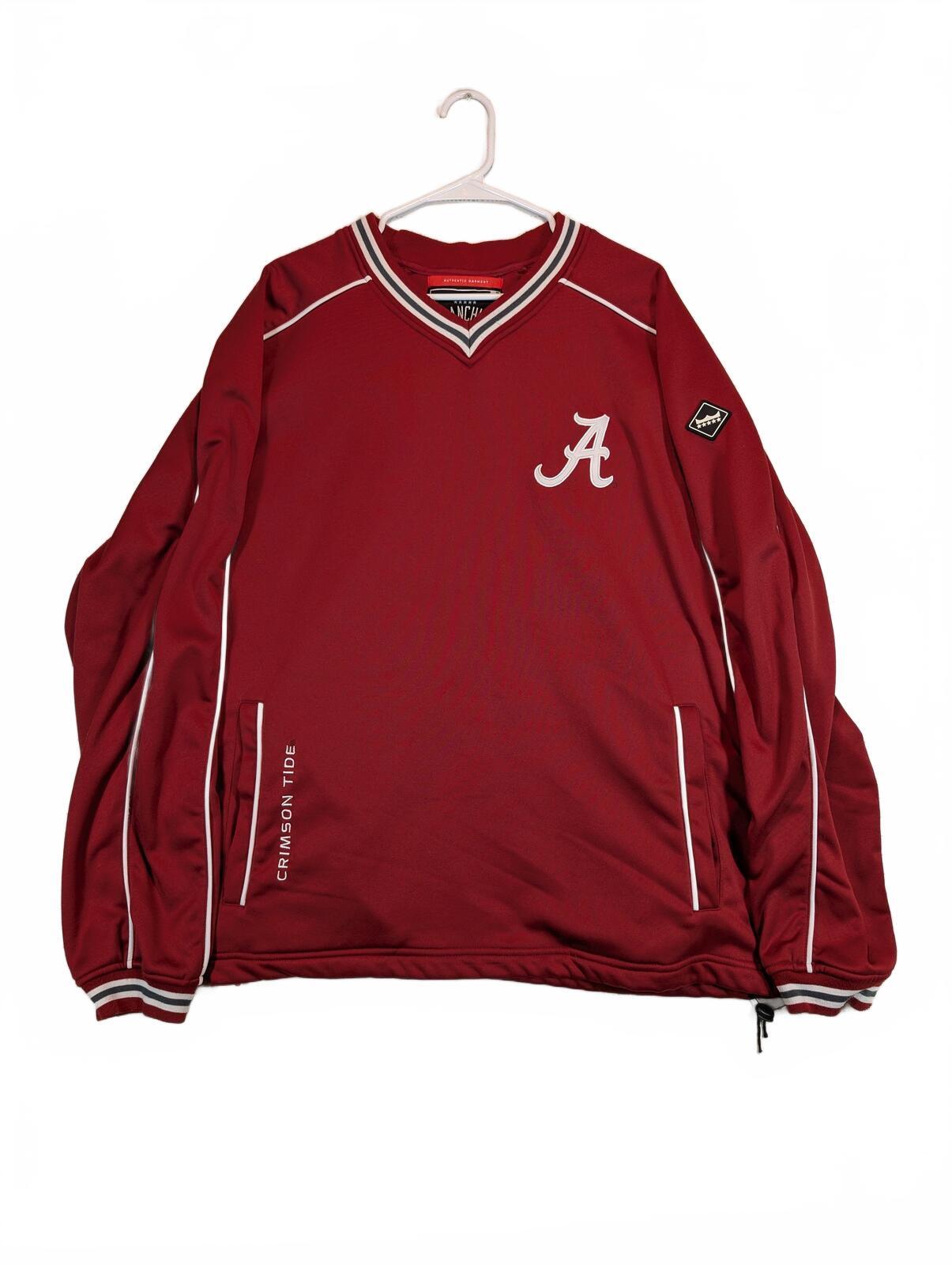 Franchise Club Alabama Crimson Tide Red NCAA V-Neck Pullover Jacket Mens XXL