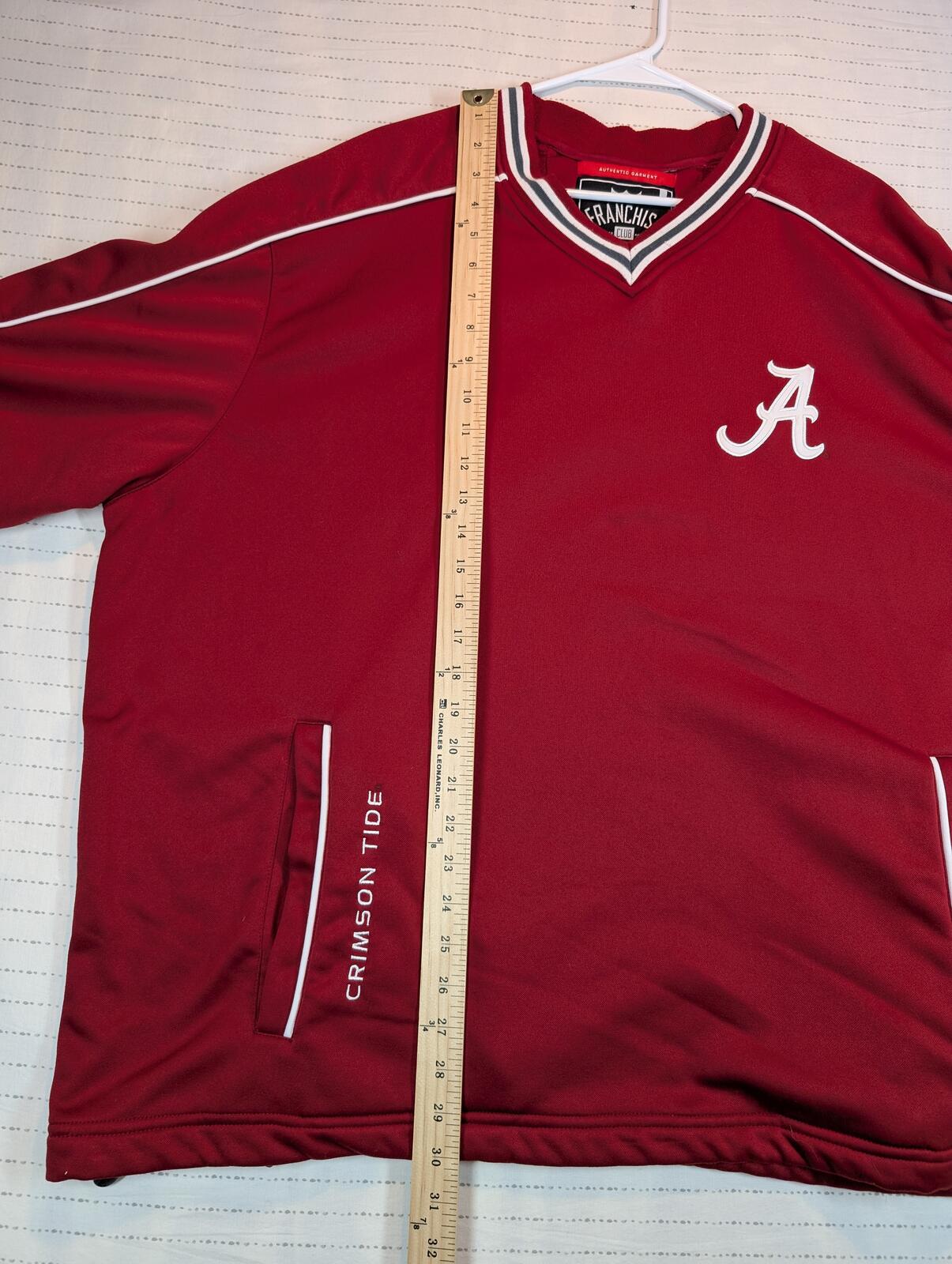 Franchise Club Alabama Crimson Tide Red NCAA V-Neck Pullover Jacket Mens XXL - Image 8