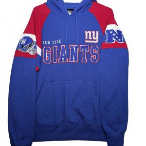 NFL New York Giants Pullover Hoodie Colorblock Sweatshirt Football Mens Medium