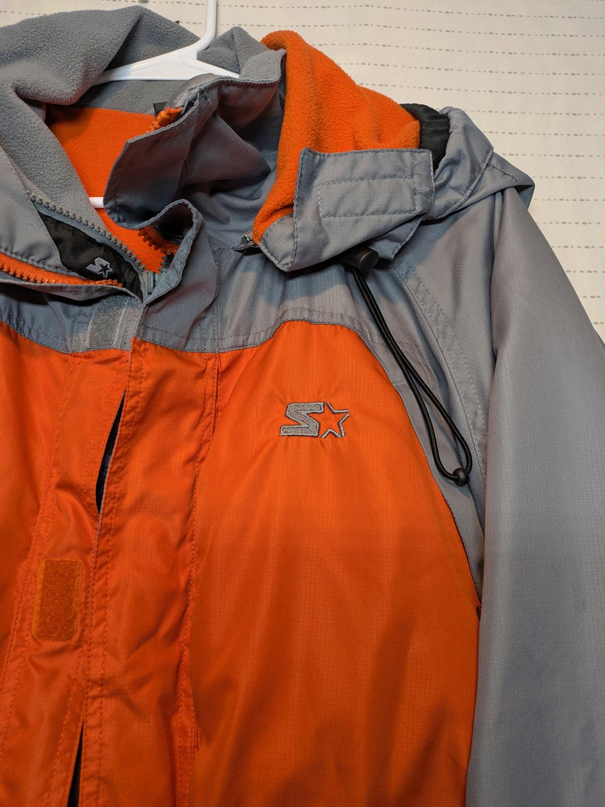 Starter Insulated Hooded Jacket Colorblock Outdoor Winter Coat Mens Large - Image 5