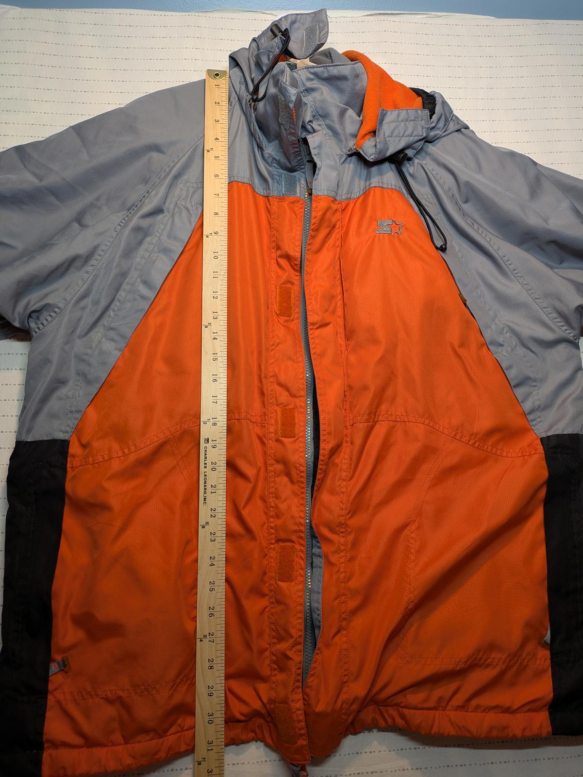 Starter Insulated Hooded Jacket Colorblock Outdoor Winter Coat Mens Large - Image 9