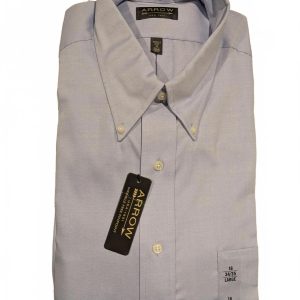 Arrow Fairfield Blue Wrinkle Free Button Down Dress Shirt Mens Large 16 34/35