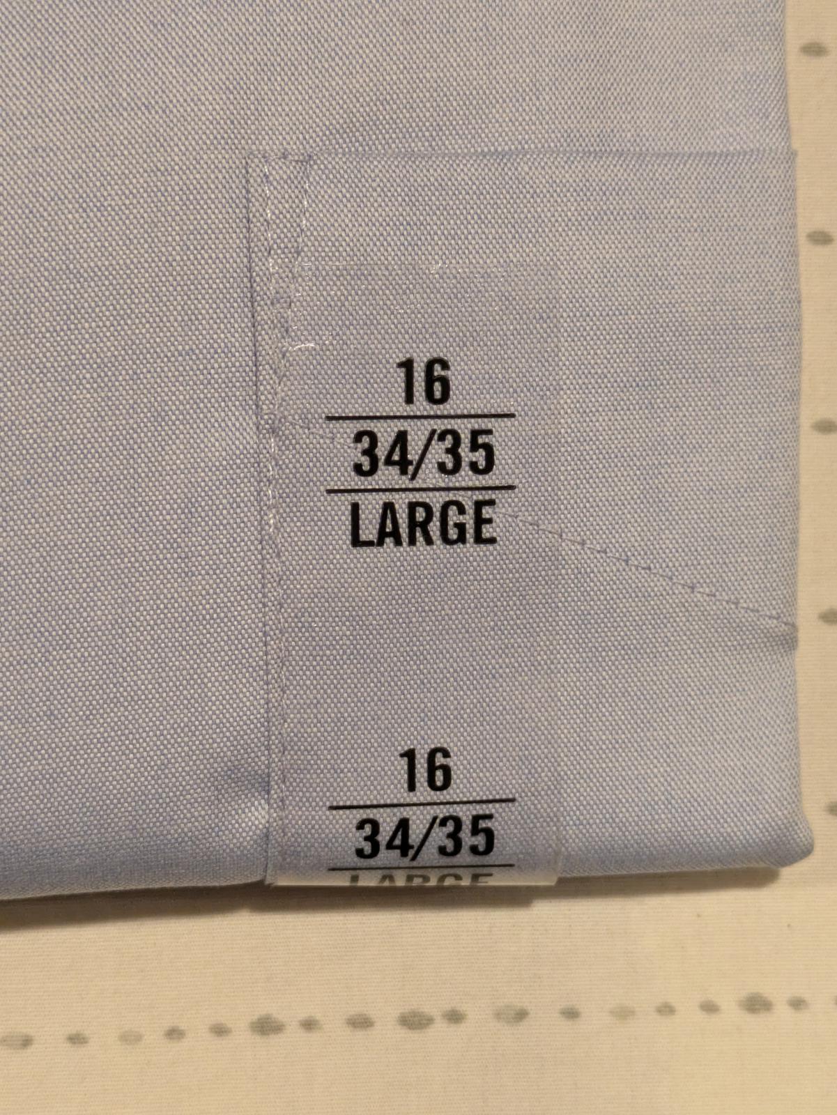 Arrow Fairfield Blue Wrinkle Free Button Down Dress Shirt Mens Large 16 34/35 - Image 3
