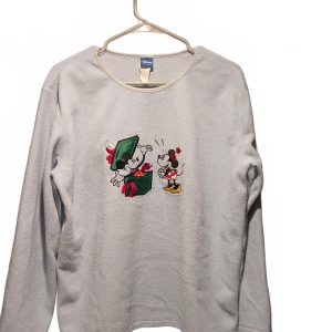 Vintage Disney Adult Embroidered Sweatshirt Mickey Minnie Mouse Present Gift