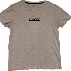 Hollister Core Logo Gray Crewneck T-Shirt Mens Small Heather Cotton Casual