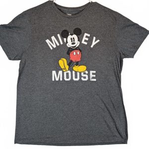 Disney Mickey Mouse Graphic Character Heather Gray Tee Shirt Classic Mens Large