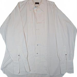 Family Britches Pleated Tuxedo Dress Shirt Formal Long Sleeve White Mens 17x34