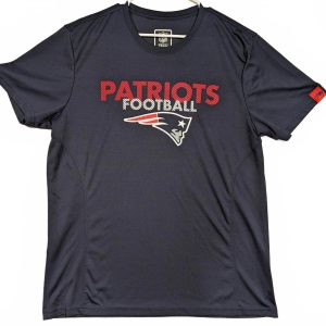 NFL Team Apparel New England Patriots Football Logo Navy T-Shirt Mens Large