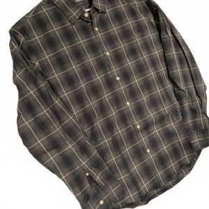 Bonobos Gray Black Plaid Slim Fit Long Sleeve Button Down Shirt Mens XL