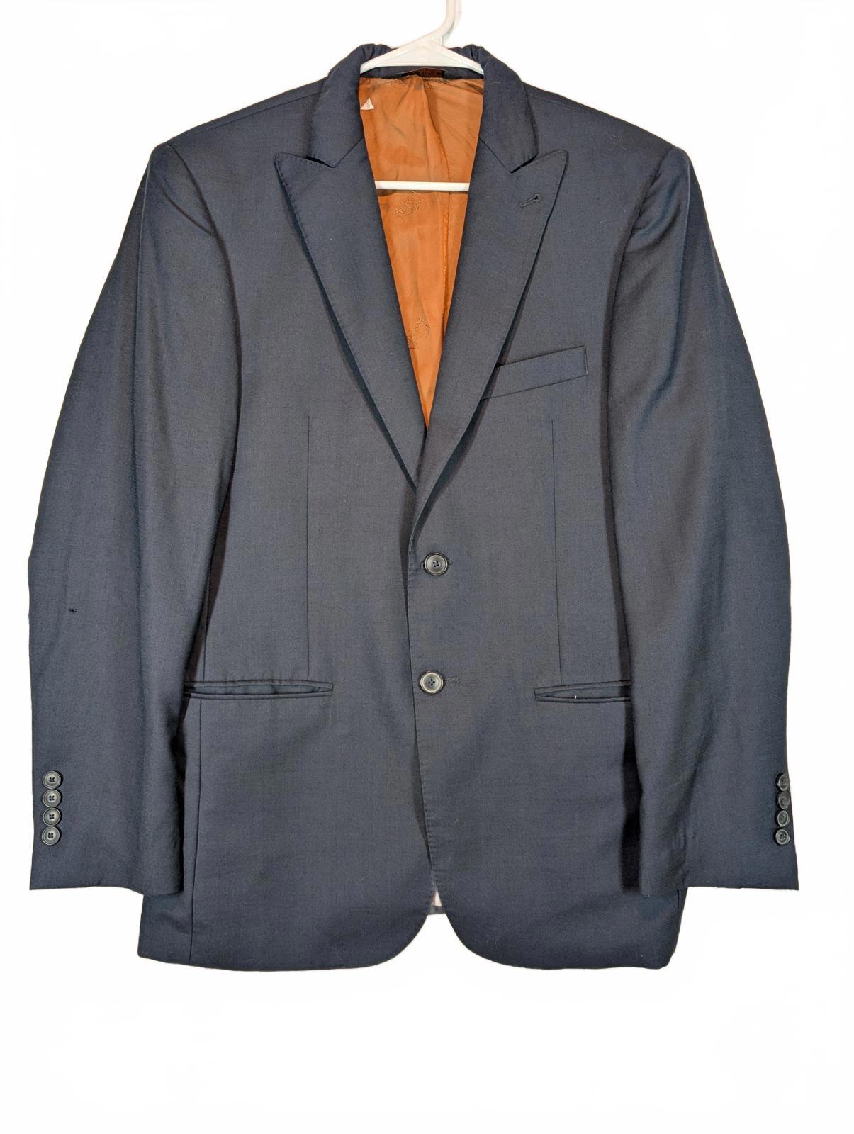 Joseph A Bank Navy Wool Two Button Blazer Sport Coat Dress Mens 38R