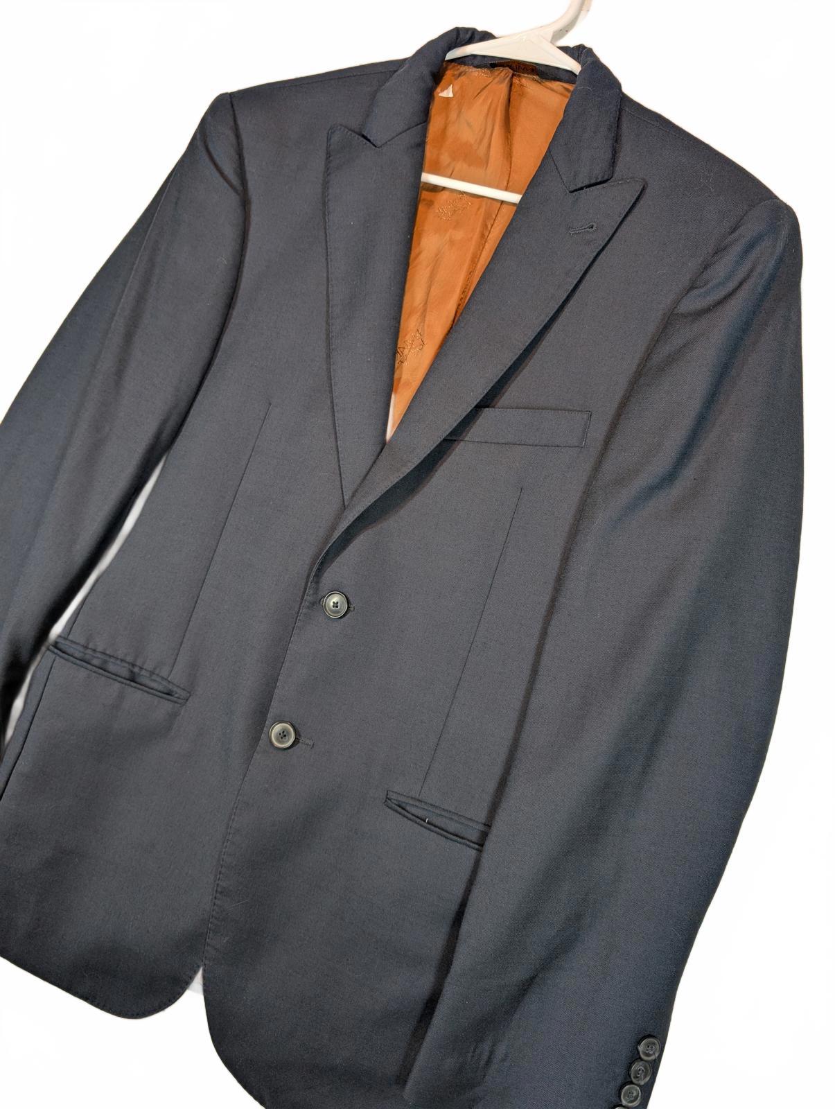 Joseph A Bank Navy Wool Two Button Blazer Sport Coat Dress Mens 38R - Image 2