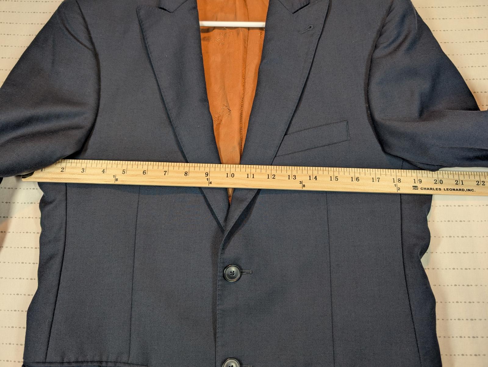 Joseph A Bank Navy Wool Two Button Blazer Sport Coat Dress Mens 38R - Image 5