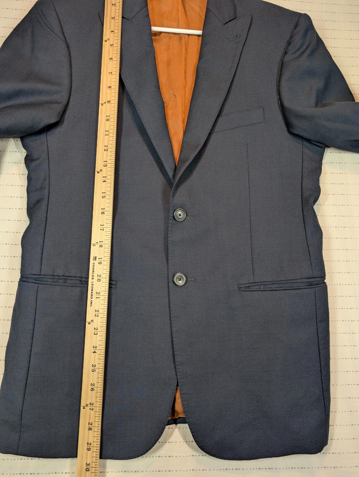 Joseph A Bank Navy Wool Two Button Blazer Sport Coat Dress Mens 38R - Image 6