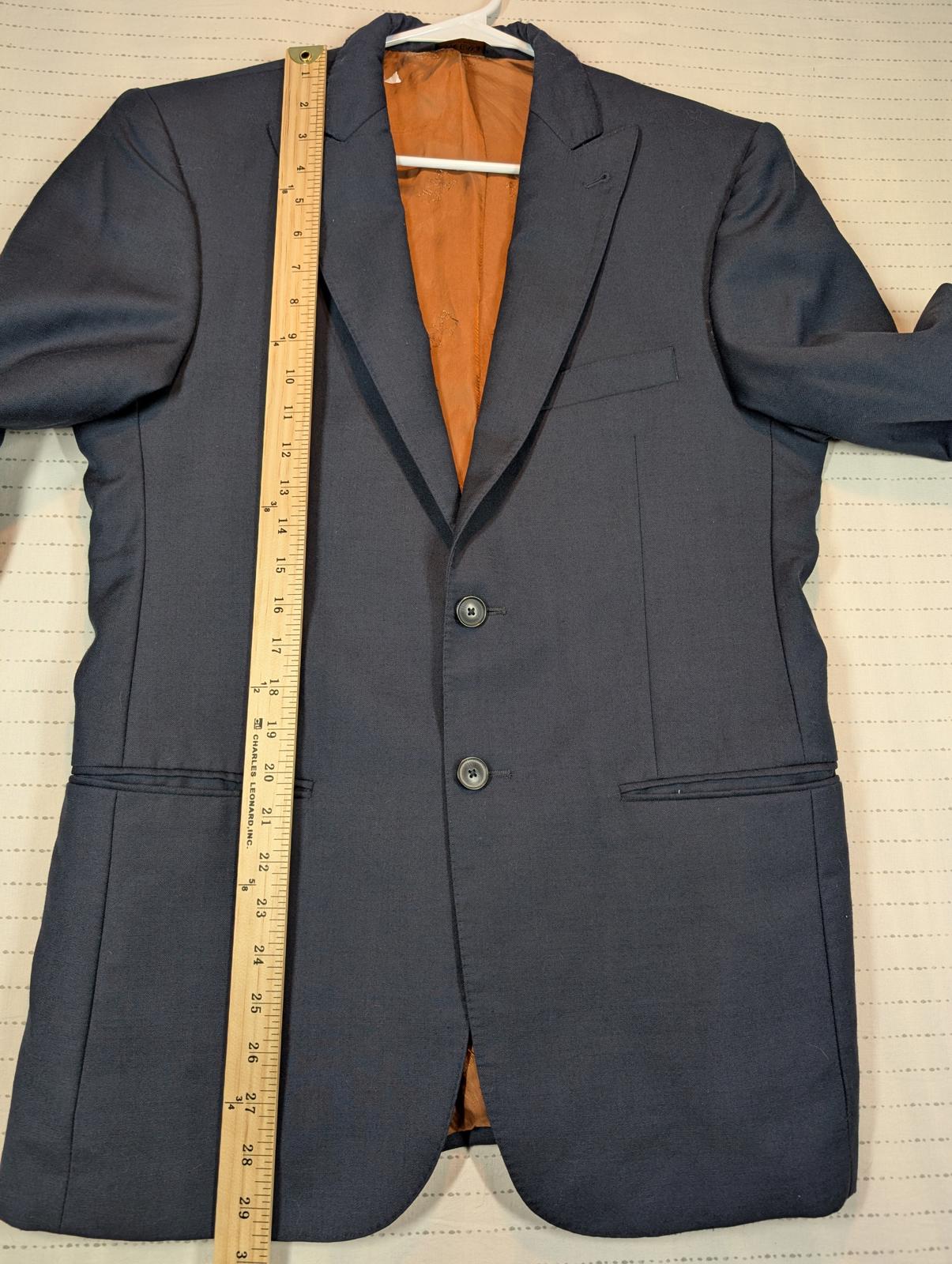 Joseph A Bank Navy Wool Two Button Blazer Sport Coat Dress Mens 38R - Image 7