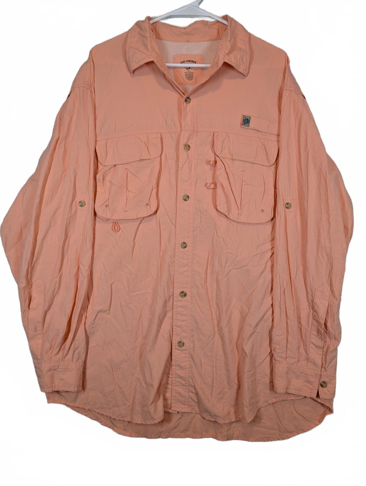 Reel Legends Vented Fishing Button Up Shirt Long Sleeve Guide Mens XL Nylon