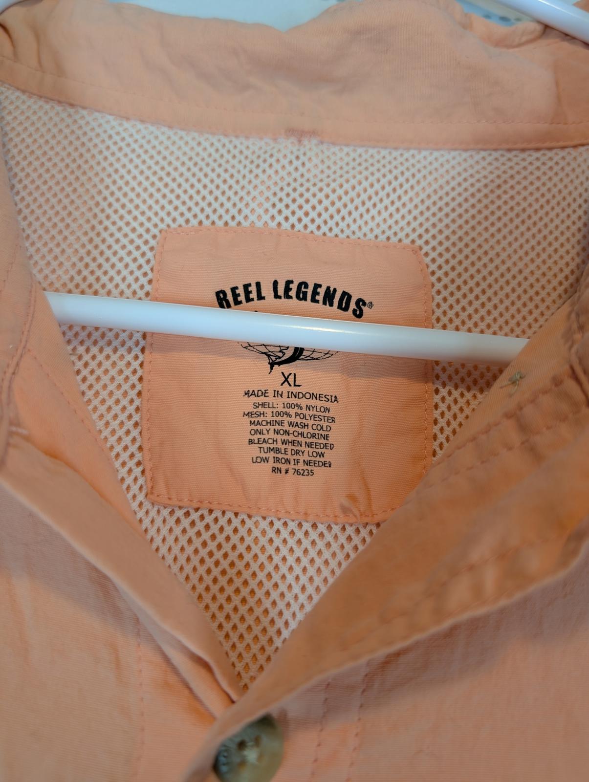 Reel Legends Vented Fishing Button Up Shirt Long Sleeve Guide Mens XL Nylon - Image 2