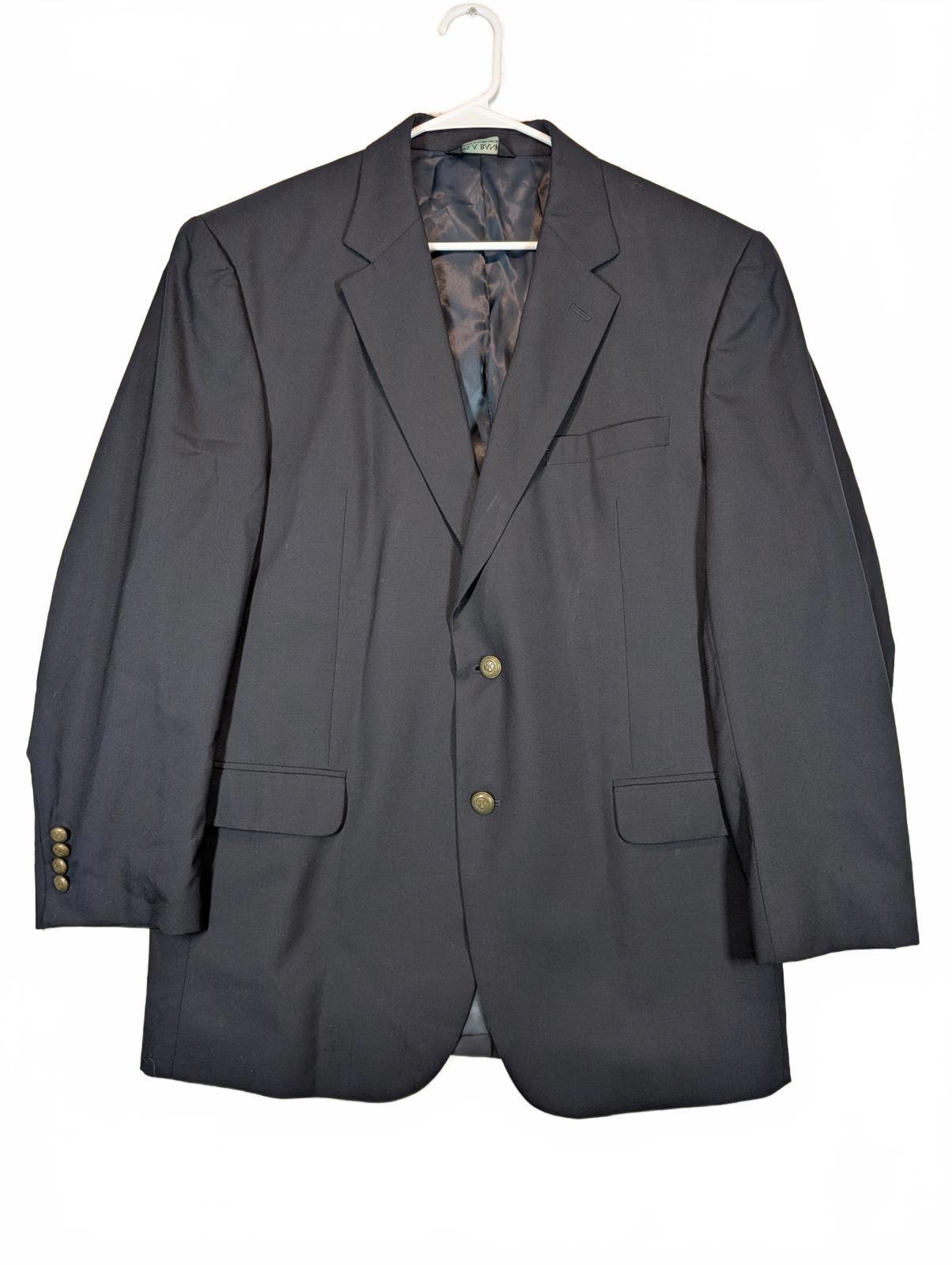 Jos. A. Bank Navy Wool Brass Button Blazer Sport Coat Mens 44R Classic Fit