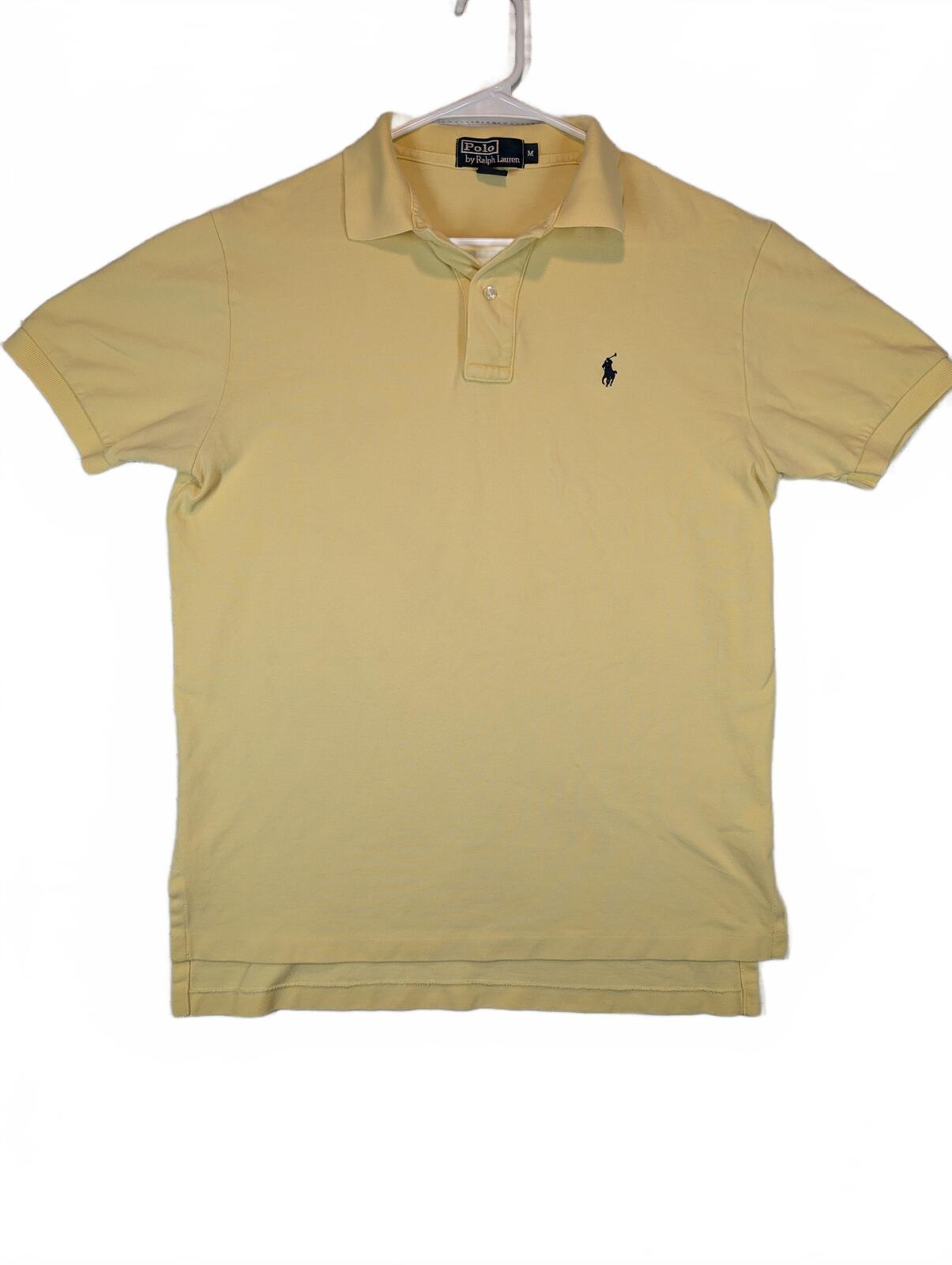 Polo Ralph Lauren Mesh Polo Shirt Pony Logo Yellow Short Sleeve Mens Medium