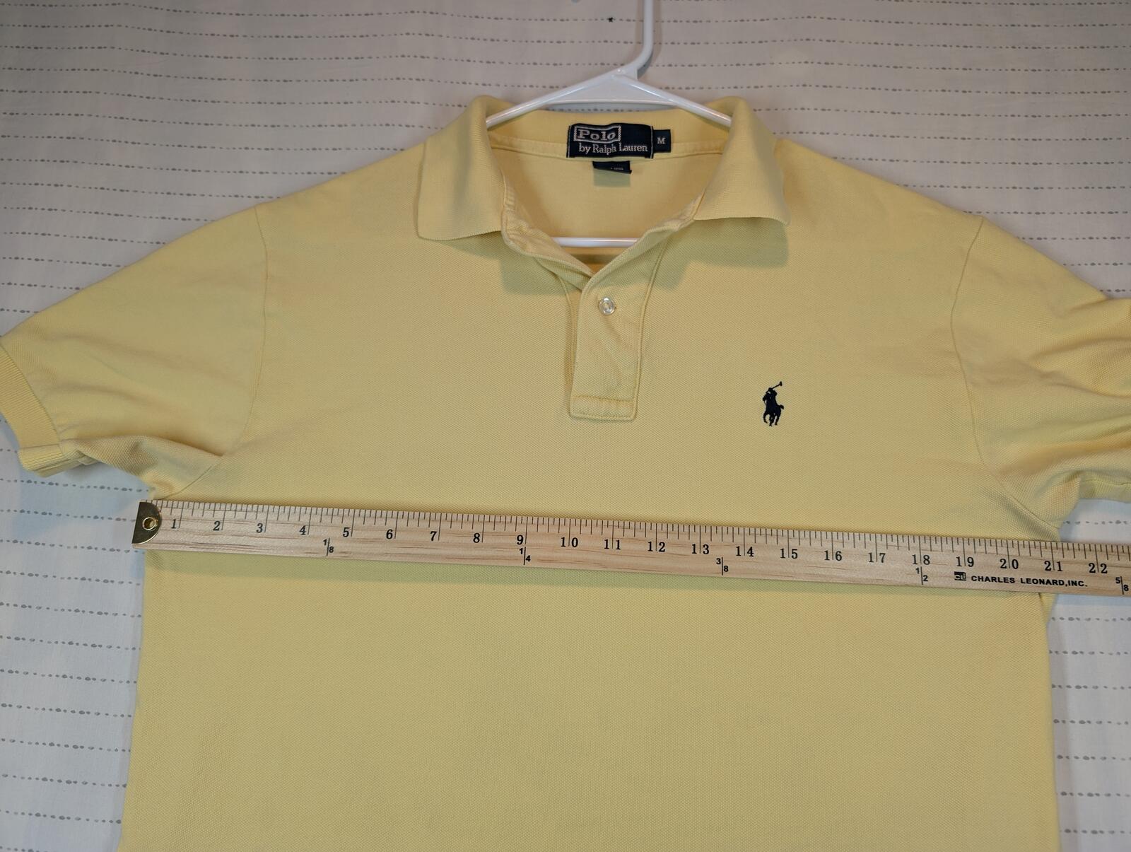 Polo Ralph Lauren Mesh Polo Shirt Pony Logo Yellow Short Sleeve Mens Medium - Image 5