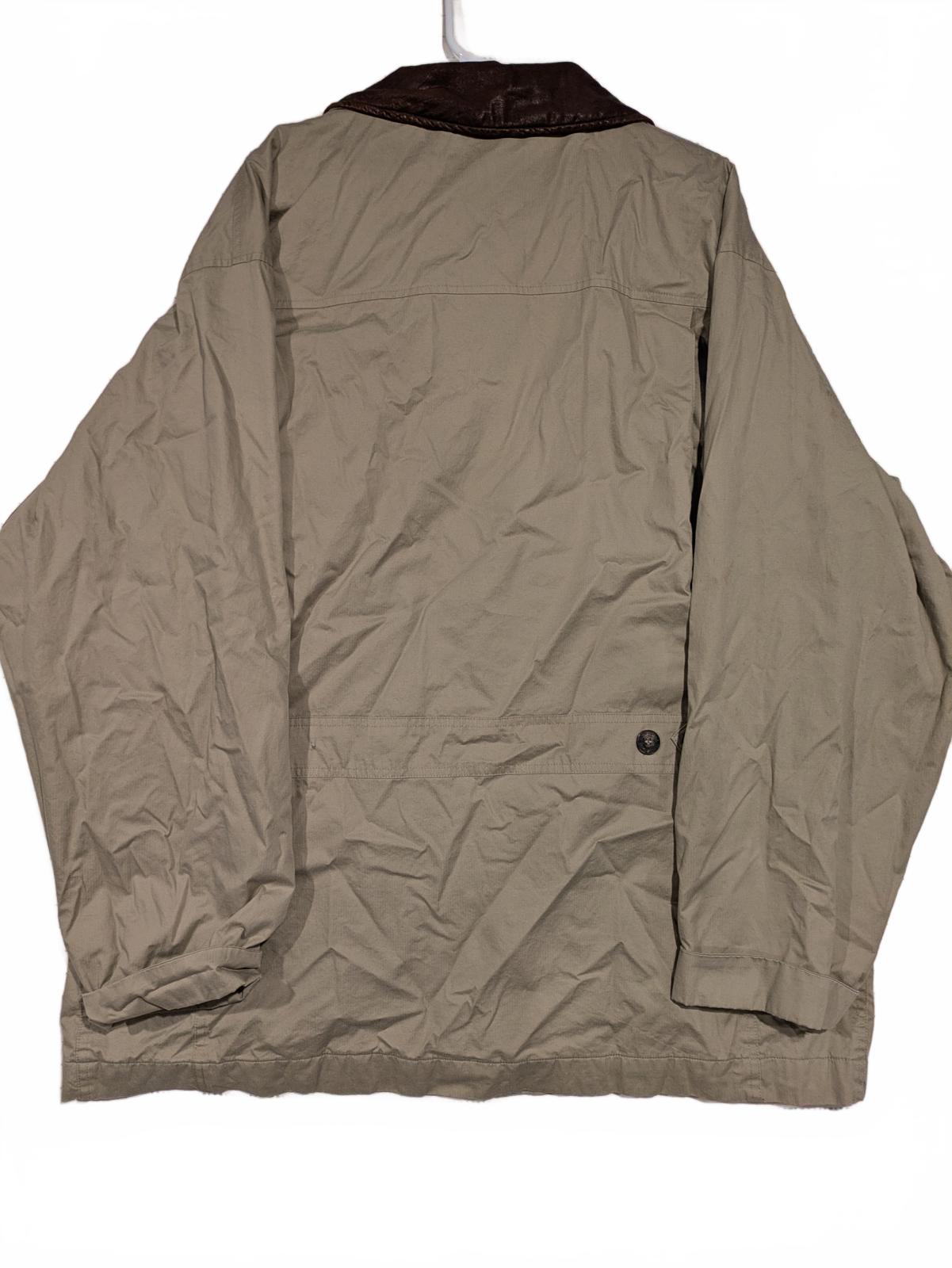 Timberland Weathergear Khaki Field Jacket Leather Collar Button Up Mens XL 1998 - Image 2