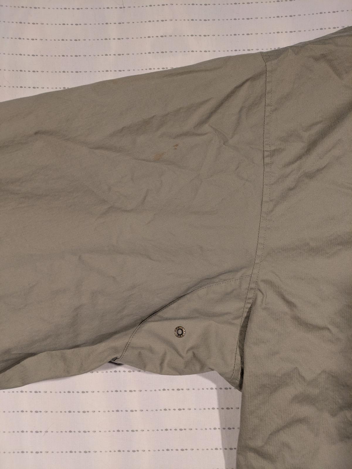 Timberland Weathergear Khaki Field Jacket Leather Collar Button Up Mens XL 1998 - Image 4