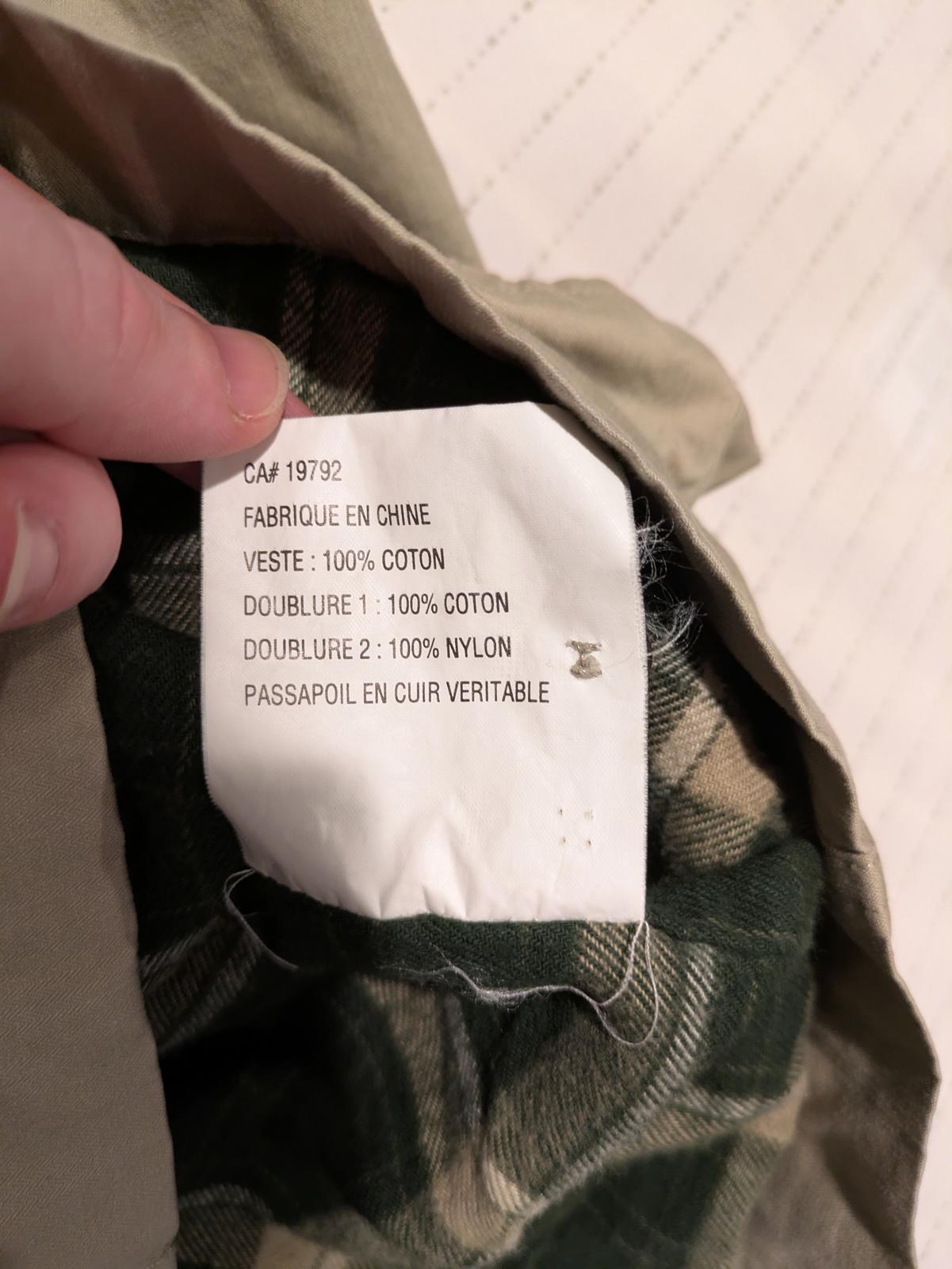 Timberland Weathergear Khaki Field Jacket Leather Collar Button Up Mens XL 1998 - Image 7