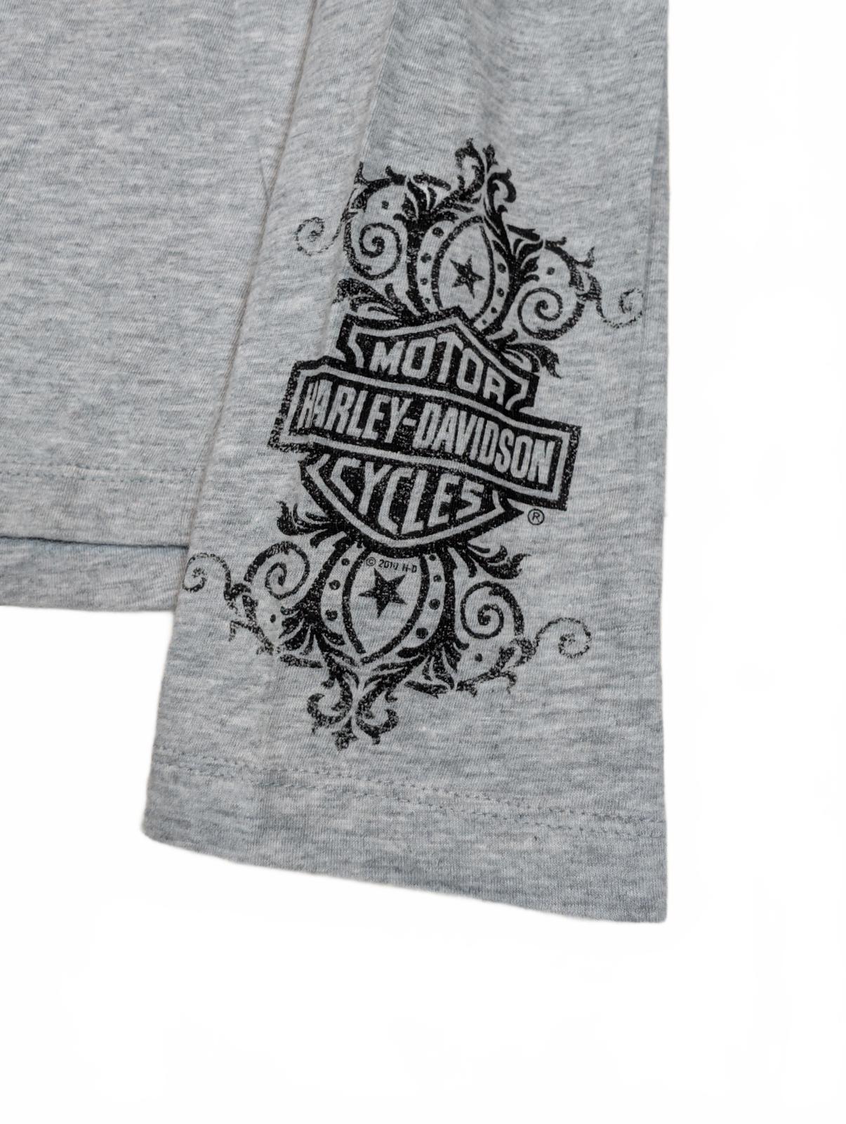 Harley Davidson Ride With Pride Graphic Tee Gray Long Sleeve Womens M - Image 4