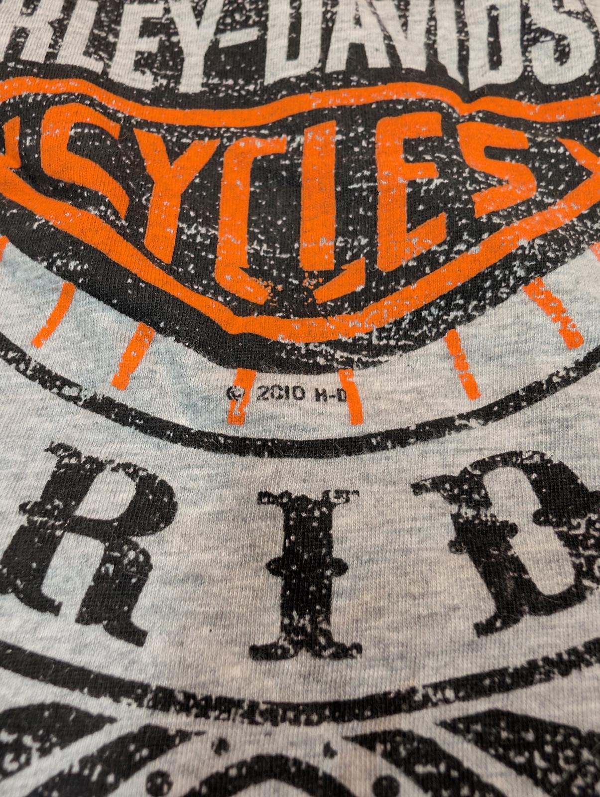 Harley Davidson Ride With Pride Graphic Tee Gray Long Sleeve Womens M - Image 6