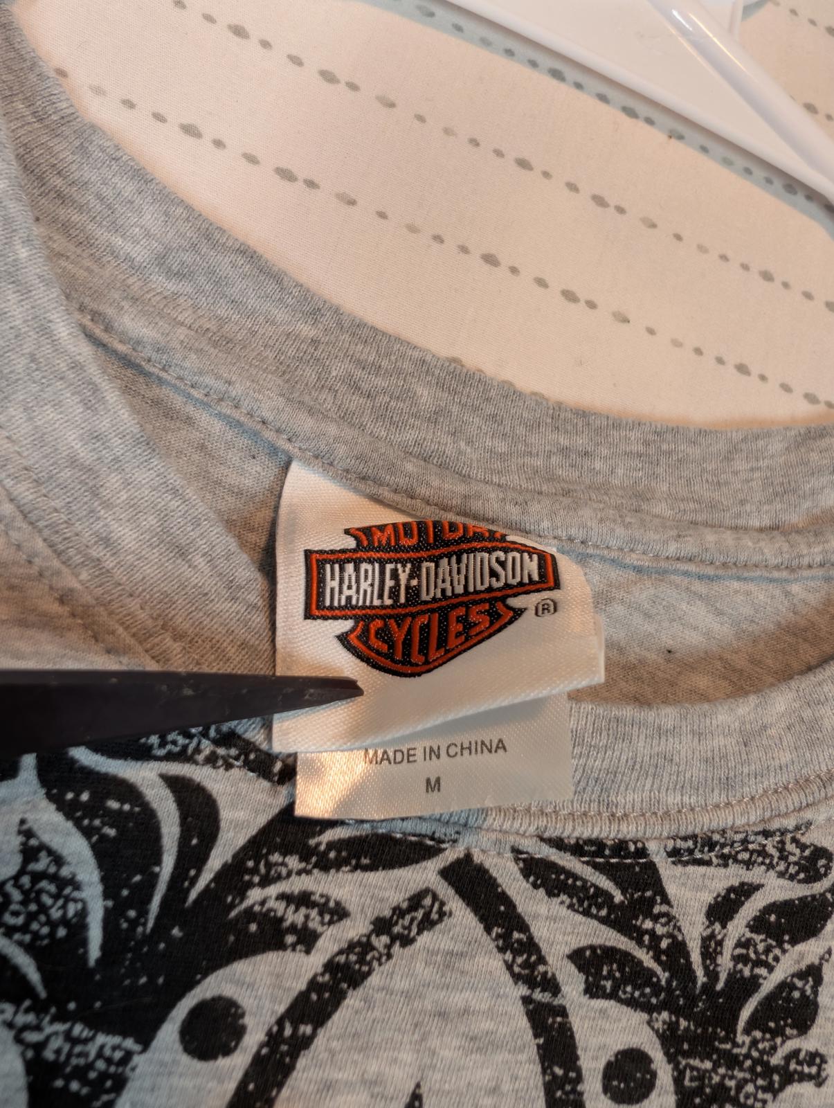 Harley Davidson Ride With Pride Graphic Tee Gray Long Sleeve Womens M - Image 7