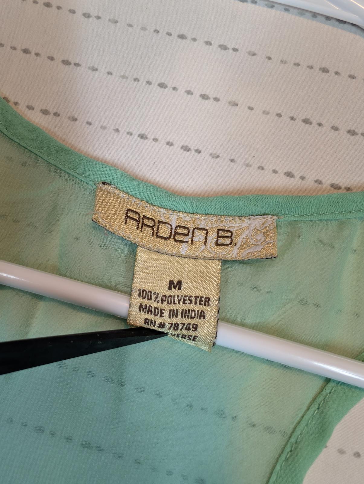 Arden B Beaded Sheer Chiffon Racerback Tank Top Embellished Womens Medium - Image 6