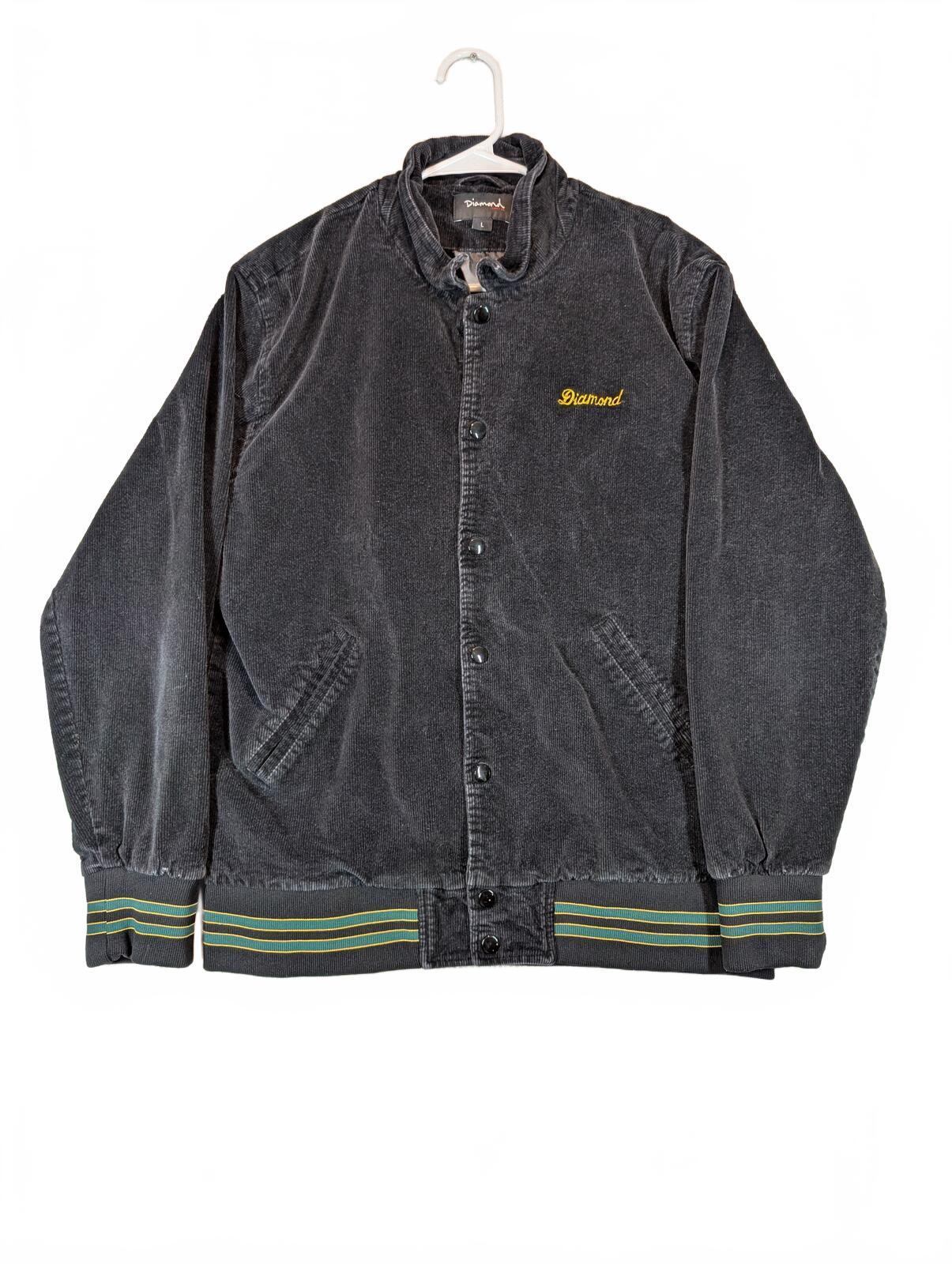 Diamond Supply Co Champs Corduroy Button Front Varsity Jacket Mens Size Large