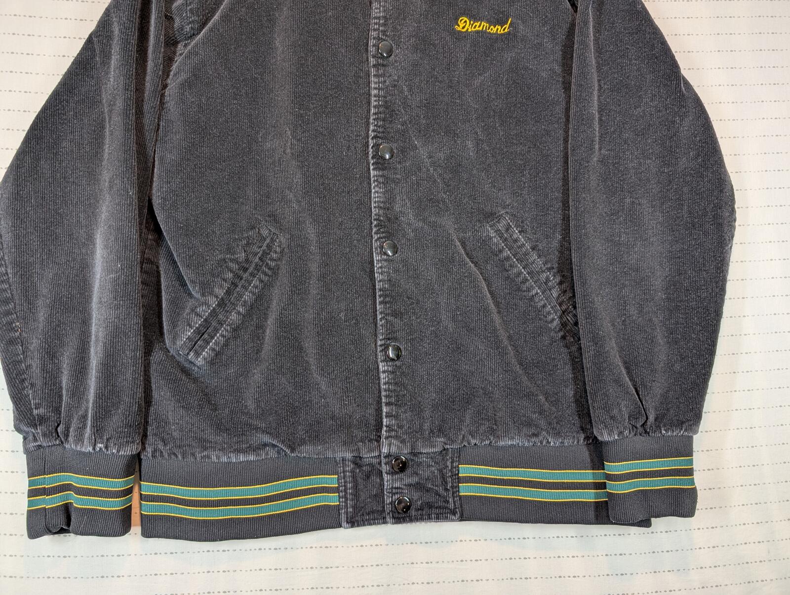 Diamond Supply Co Champs Corduroy Button Front Varsity Jacket Mens Size Large - Image 4