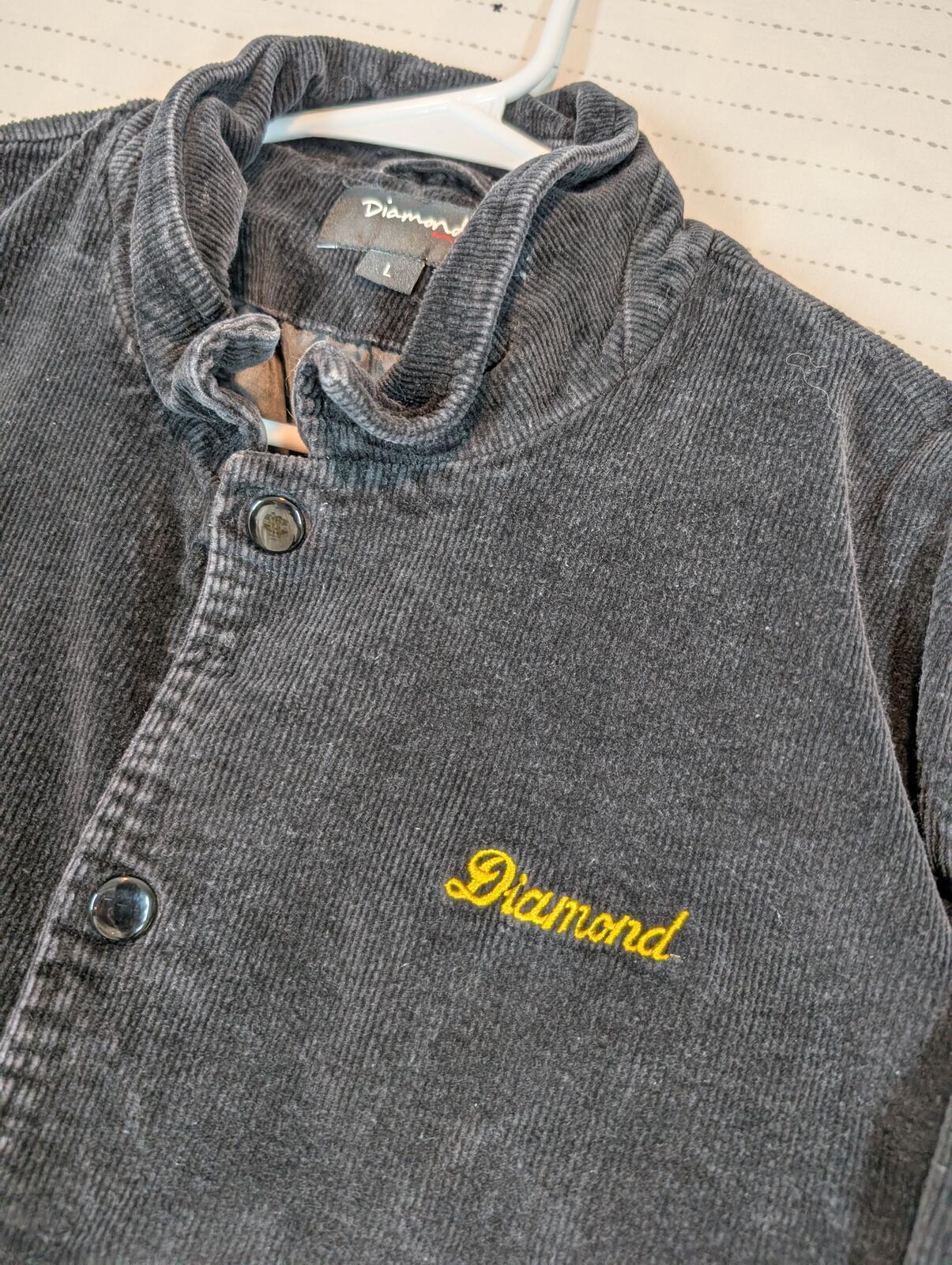 Diamond Supply Co Champs Corduroy Button Front Varsity Jacket Mens Size Large - Image 5