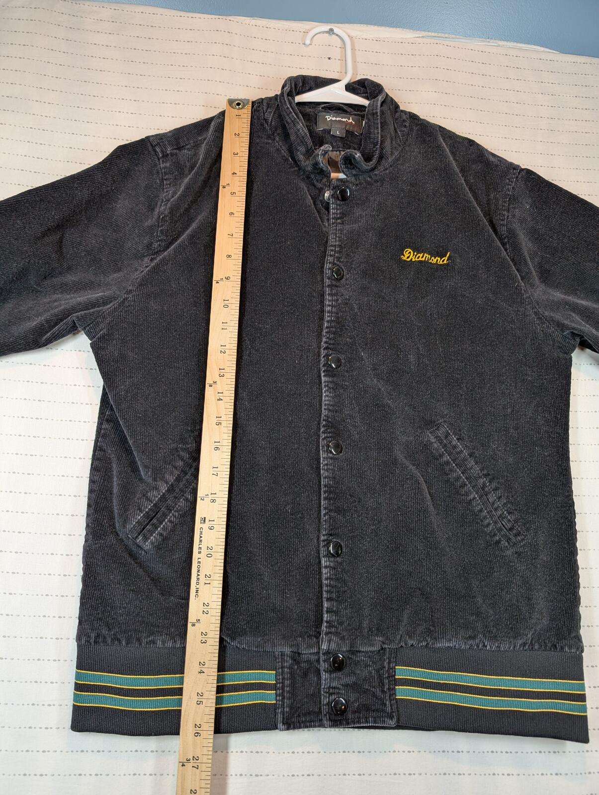 Diamond Supply Co Champs Corduroy Button Front Varsity Jacket Mens Size Large - Image 7