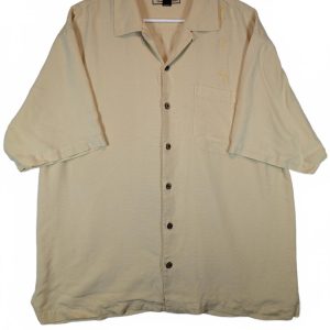 Tommy Bahama Silk Camp Shirt Embroidered Island Aloha Short Sleeve Mens Large