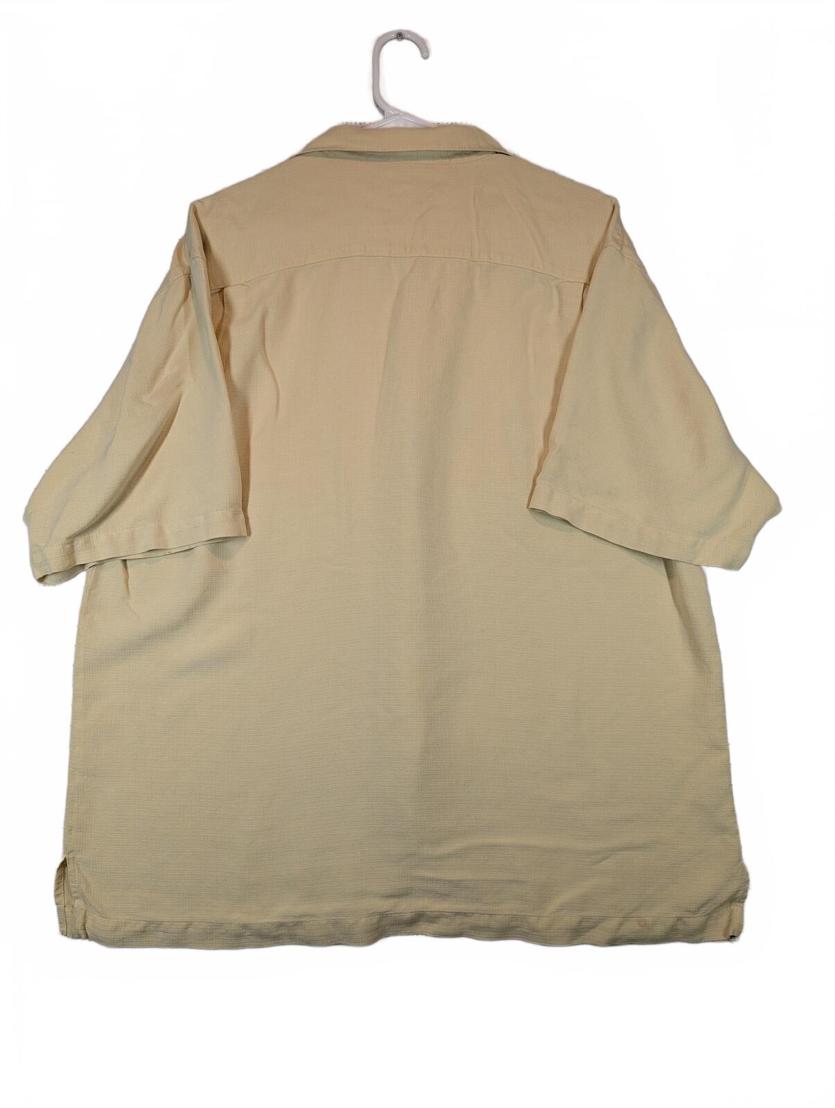 Tommy Bahama Silk Camp Shirt Embroidered Island Aloha Short Sleeve Mens Large - Image 2