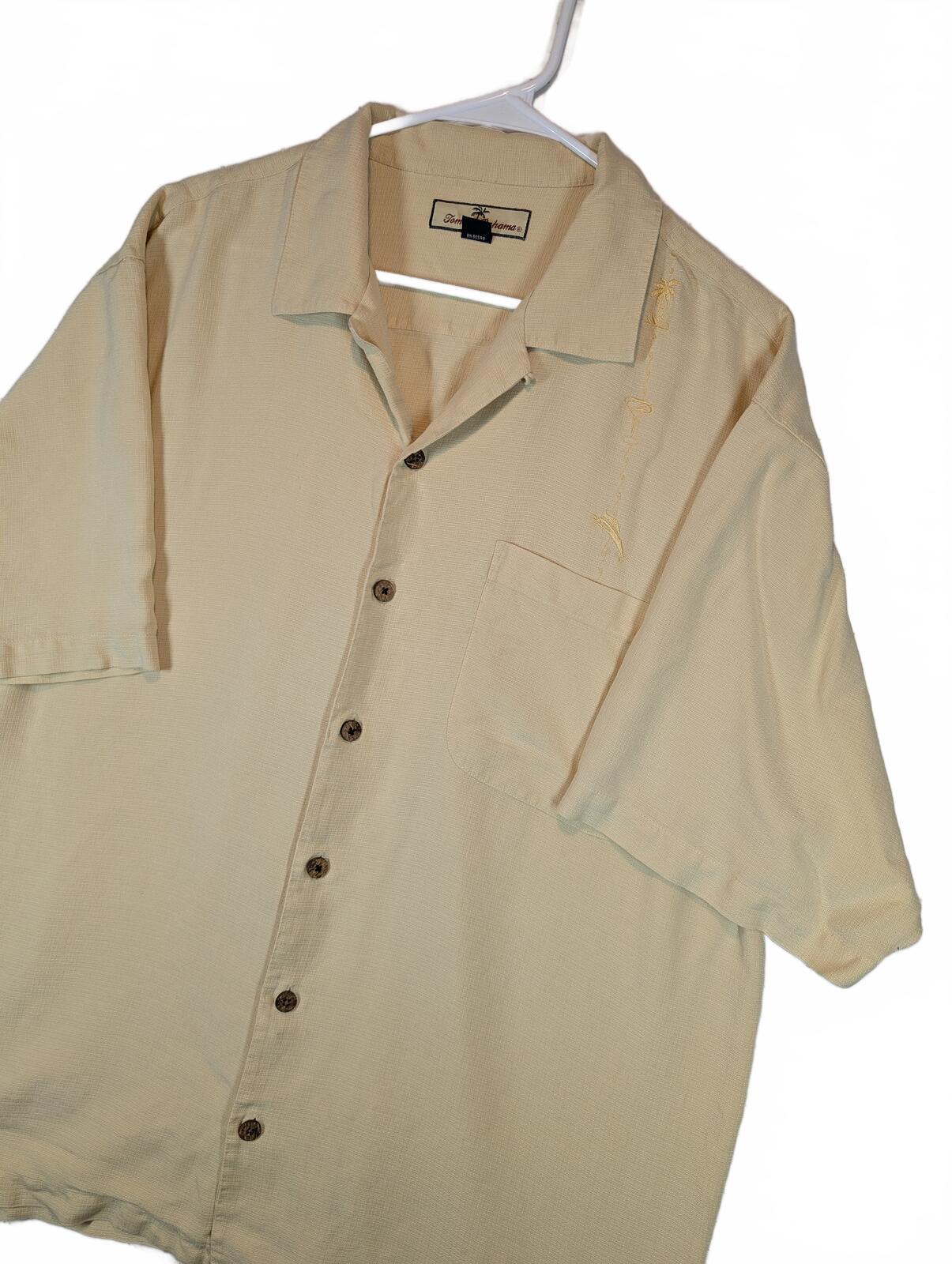 Tommy Bahama Silk Camp Shirt Embroidered Island Aloha Short Sleeve Mens Large - Image 3