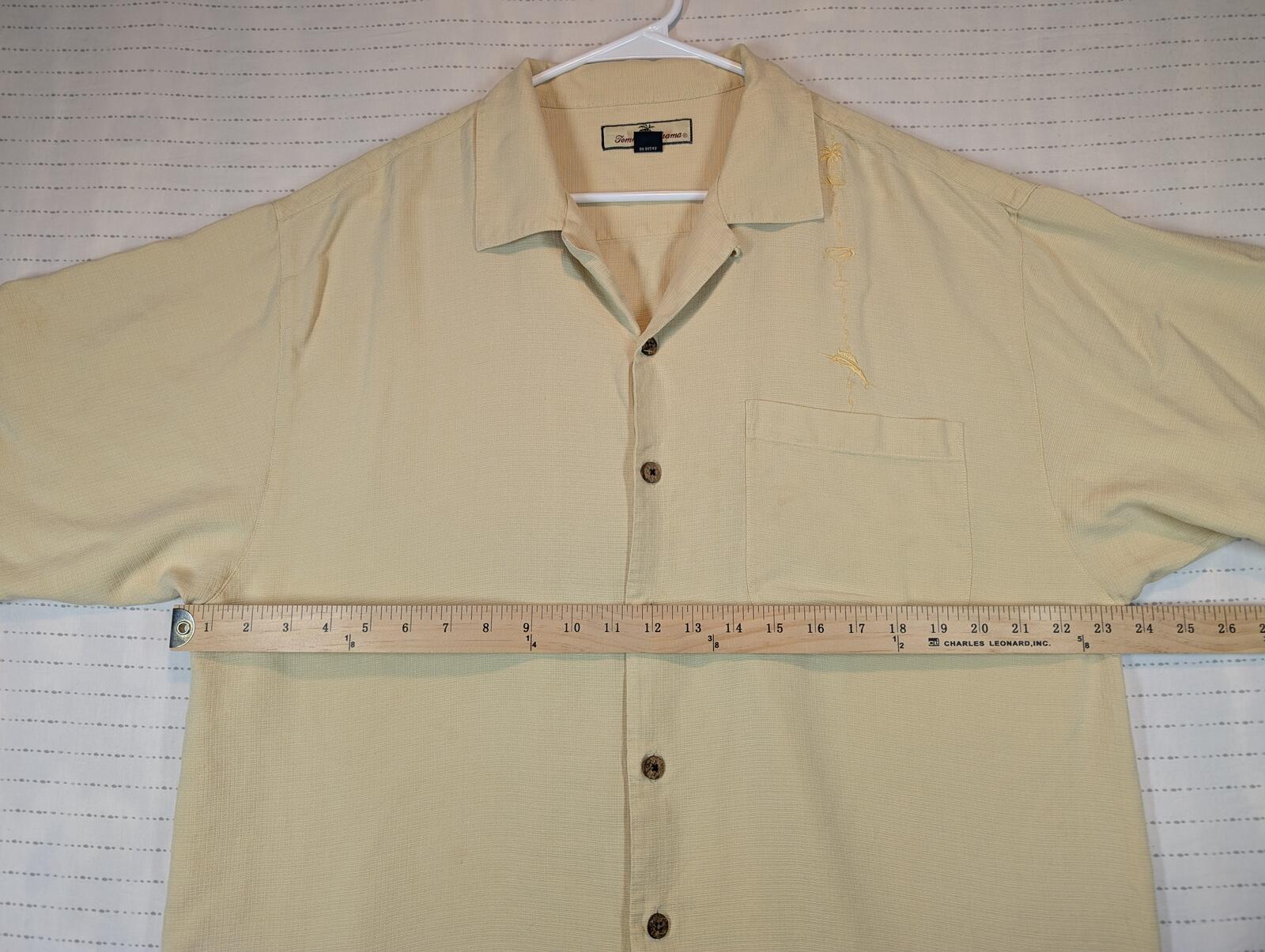 Tommy Bahama Silk Camp Shirt Embroidered Island Aloha Short Sleeve Mens Large - Image 8