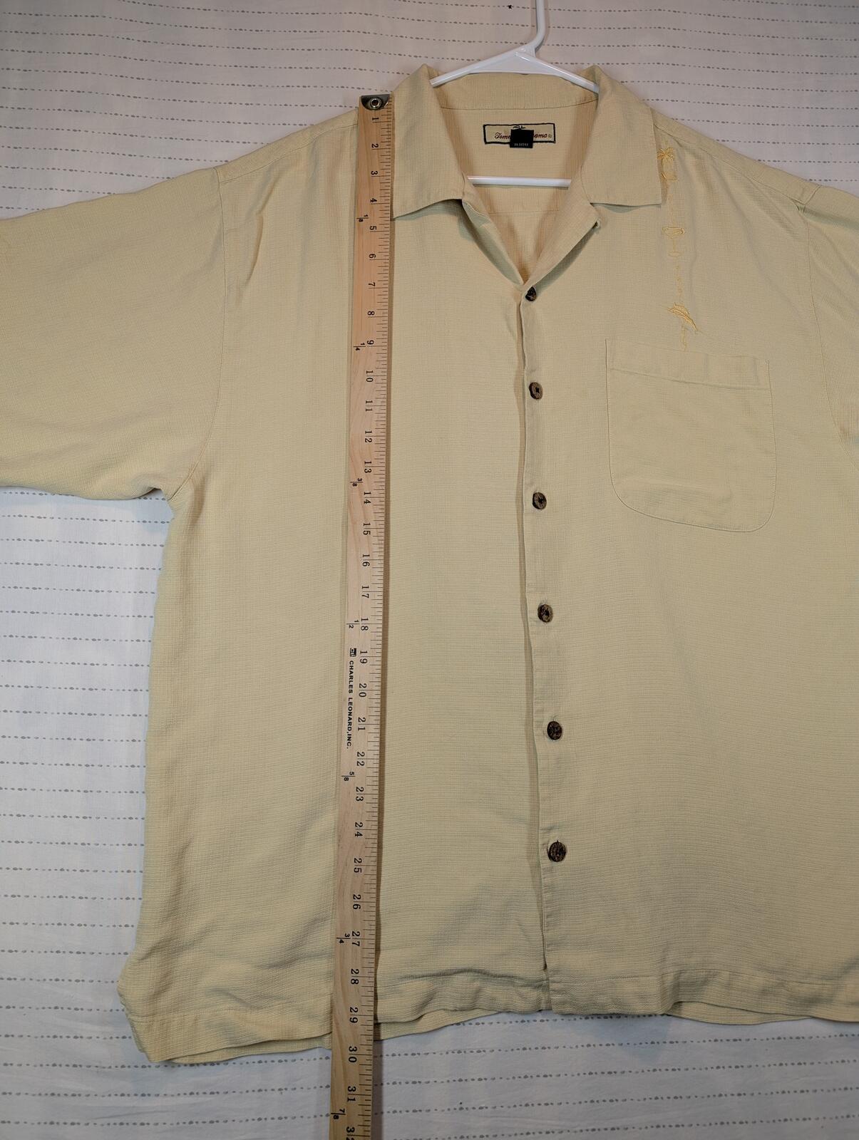 Tommy Bahama Silk Camp Shirt Embroidered Island Aloha Short Sleeve Mens Large - Image 9