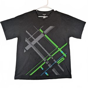 Hawk By Tony Hawk Black Geometric Graphic Skateboarding T-Shirt Mens Size Large